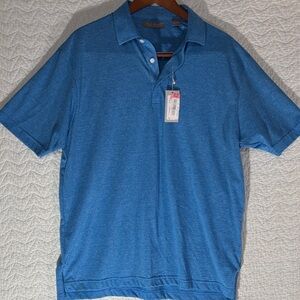 Daniel Cremieux Heathered Blue Short-Sleeve Polo